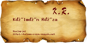 Kálmán Róza névjegykártya